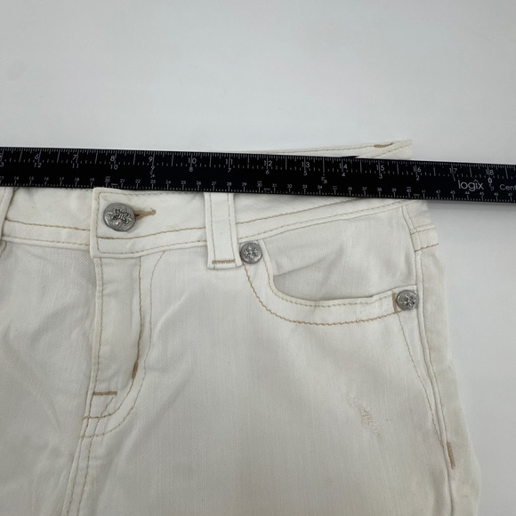 Miss Me White Distressed Mid-Rise Cuffed Skinny Jeans Women 31 MS4009CK74 - Picture 7 of 15